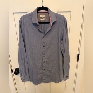 Ted Baker Men’s Long sleeve Button Down Dress Shirt Gingham Slim Fit 15.5 M